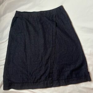 Wrap London Denim Faux Wrap Skirt